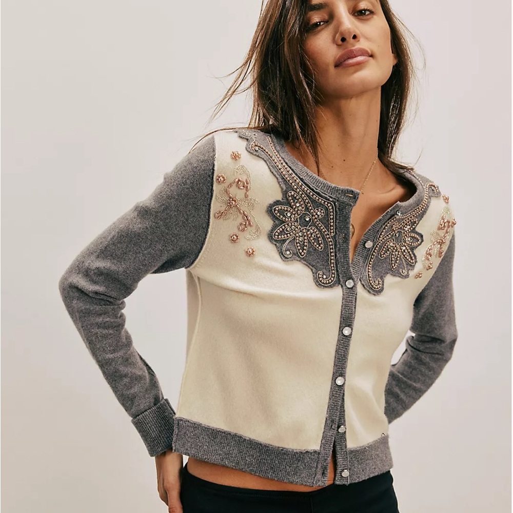 NWT We the free Loui embellished cardi
